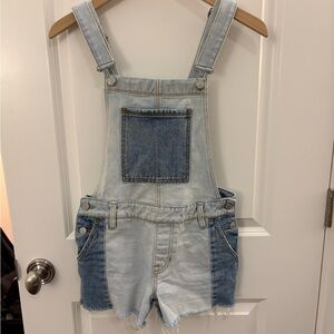 PacSun Light Blue Denim XS Shorts Overalls